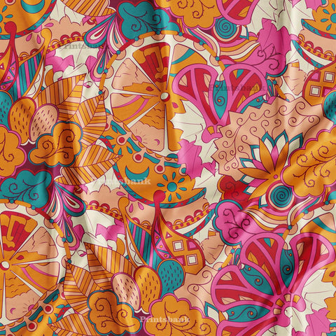 Multi Colour Zara Digital Printed Fabric Manufacturer In India