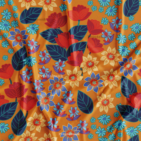 Bright Dark Colour Floral Printed Fabric Material Wholesale Price In India