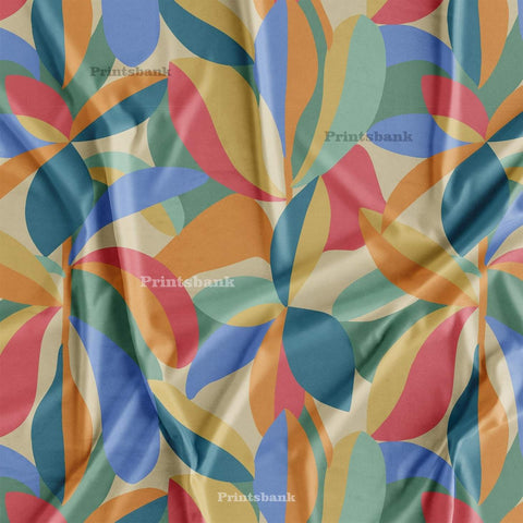 Multicolour Designer Abstract Printed Fabric Online India