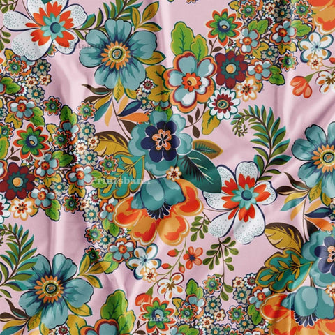 Floral Bunch Digital Printed Fabric Online Market