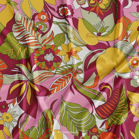 Big Floral Abstract Design Printed Fabric For Designer Manufacturer Online