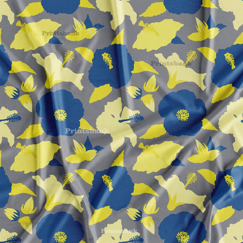 Blue Floral Printed Fabric Material Wholesale Price For Manufacturer