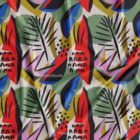 Multicolour Zara Abstract Printed Fabric Wholesale Market