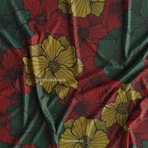 Dark Brown Big Floral Printed Fabric Suit Manufacturer In Surat