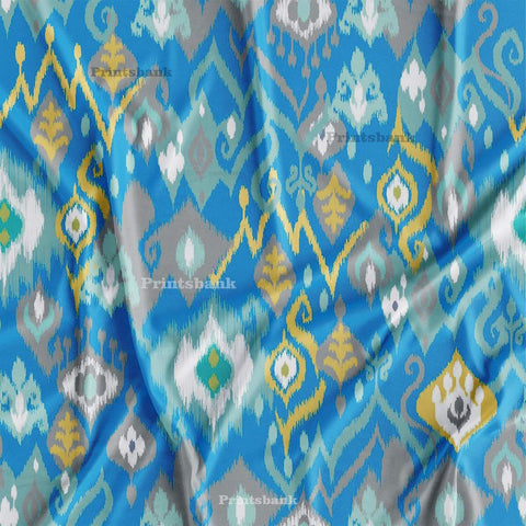 Blue Digital Printed Wholesale Fabric Online India