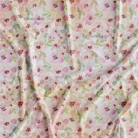 Watercolour Floral Printed Fabric