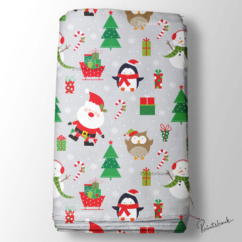 Christmas Nursery Digital Printed Fabric Material For Boutique