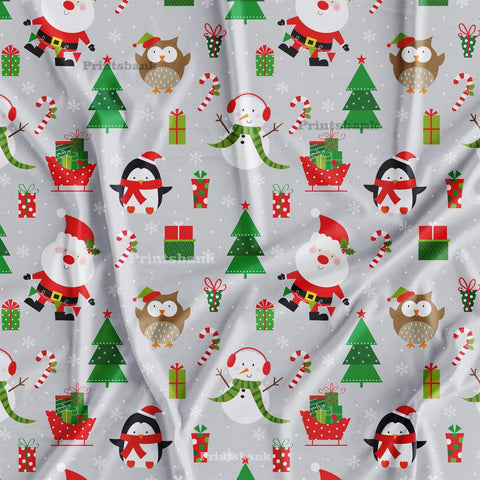 Christmas Nursery Digital Printed Fabric Material For Boutique