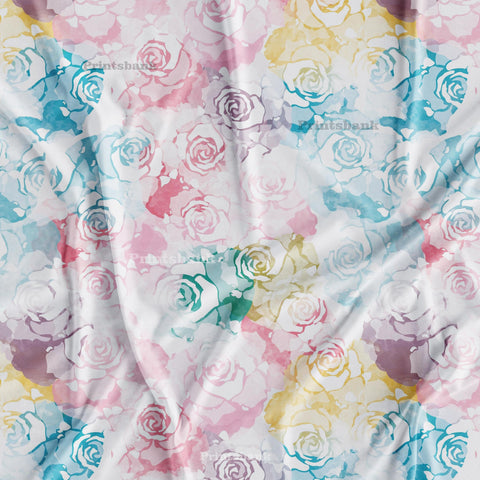 Watercolour Floral Printed Fabric