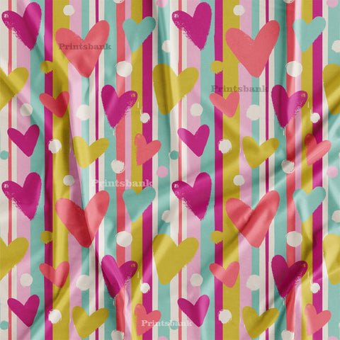 Designer Stripes Love Printed Fabric Dress Manufacturer