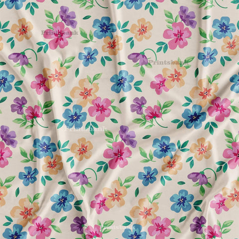 Watercolour Floral Printed Fabric