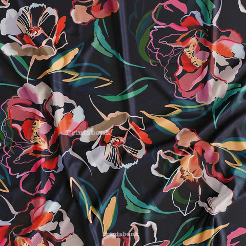 Floral Printed Fabric Material For Gown