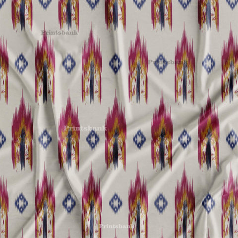 Ikat Digital Printed Fabric Material Online India