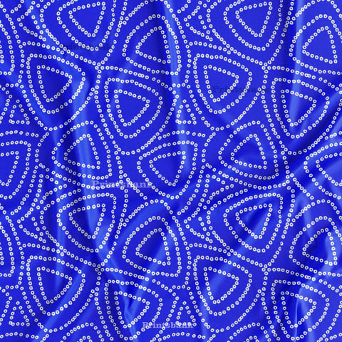 Bright Blue Bandhani Wholesale Fabric