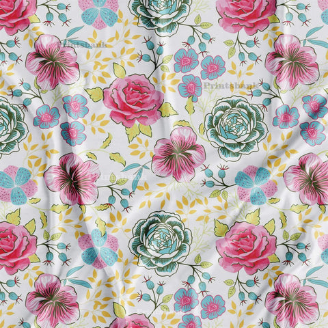 Watercolour Floral Printed Fabric