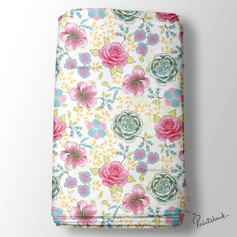 Watercolour Floral Printed Fabric