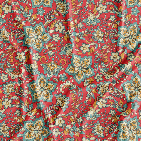 Floral printed fabric for dress & garments