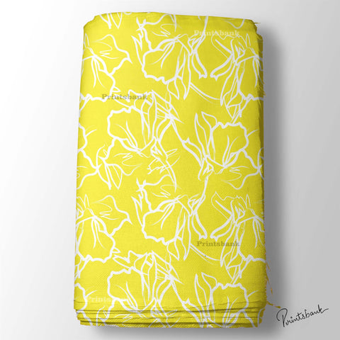 Bright Yellow Digital Printed Wholesale Fabric Material