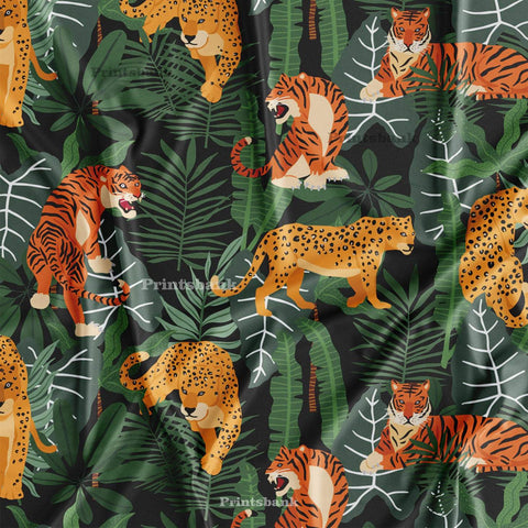 Amazon Jungle Tiger Printed Fabric Wholesale Price