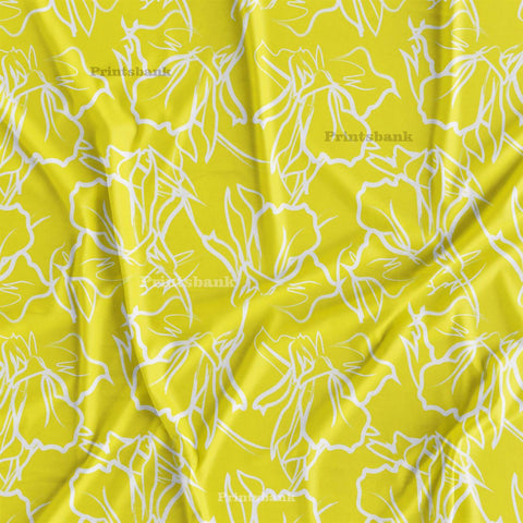 Bright Yellow Digital Printed Wholesale Fabric Material