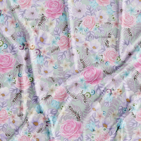 Watercolour Floral Printed Fabric