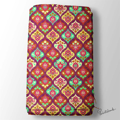 Festive Floral Printed Fabric Wholesale Market