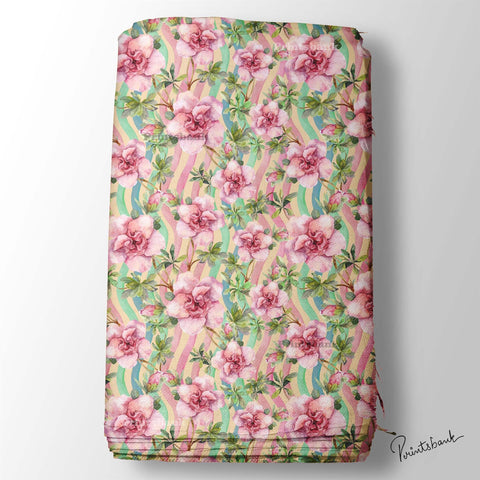 Watercolour Floral Printed Fabric