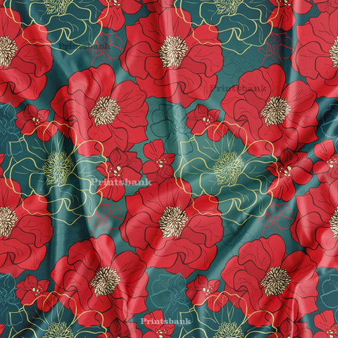 Big Floral Digital Printed Fabric Wholesale