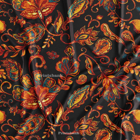 Dark Floral Digital Printed Fabric Wholesale India