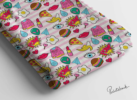 Sale! Quirky funky Cotton fabric Cloth