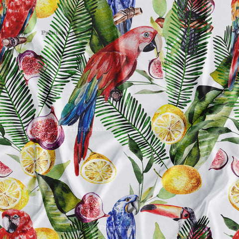 Floral Kingfisher Bird Printed Fabric Material Online 1