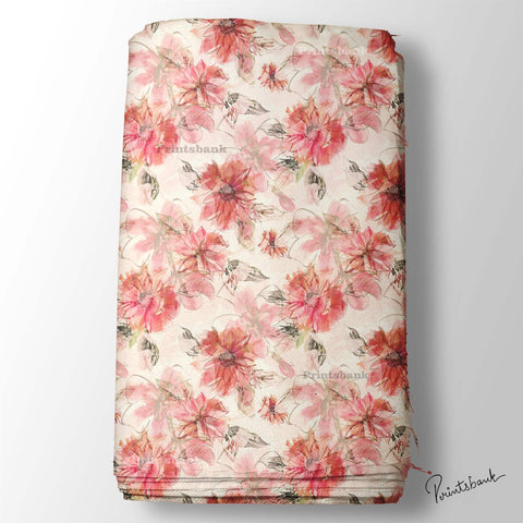 Watercolour Floral Printed Fabric