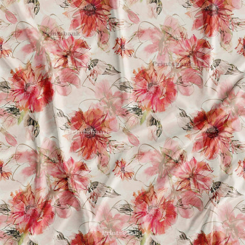 Watercolour Floral Printed Fabric