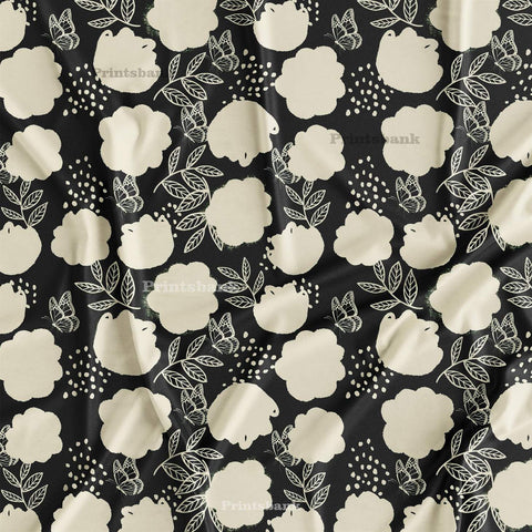 Black & White Digital Printed Fabric For Kurti Manufactuer