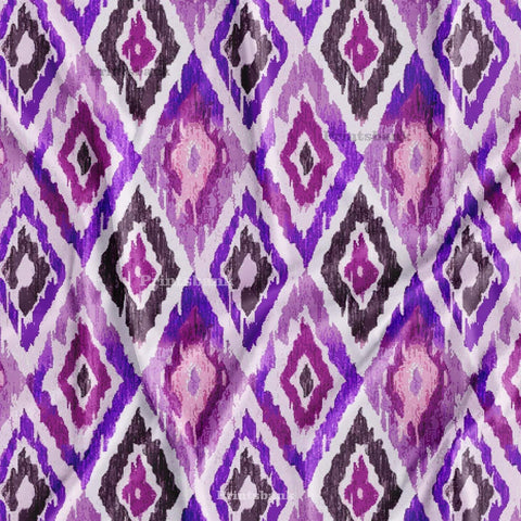 Lavender Ikat Digital Printed Fabric Material Wholesale Price