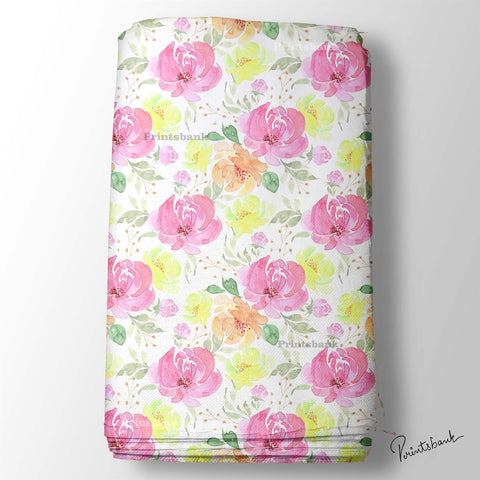 Watercolour Floral Printed Fabric