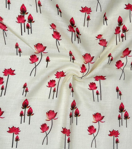 Soft Poly Cotton Lilen Pichwai Digital Printed Fabric