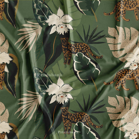 Floral Kingfisher Bird Printed Fabric Material Online 6