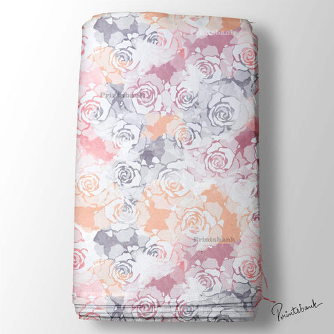 Watercolour Floral Printed Fabric