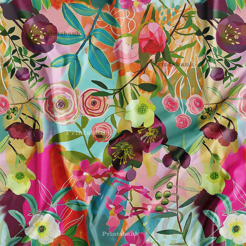 Floral Designer Printed Cloth fabric Material Wholesale