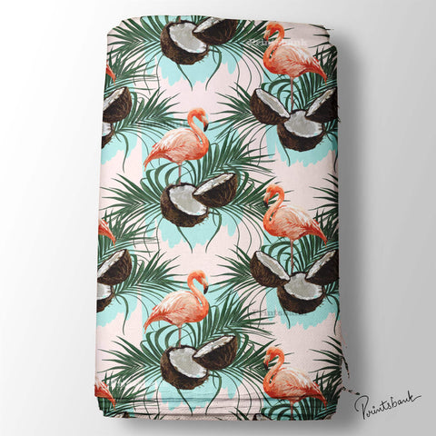 Floral Kingfisher Bird Printed Fabric Material Online 7