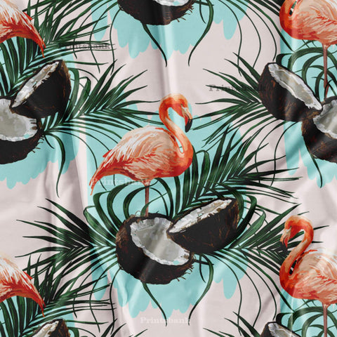 Floral Kingfisher Bird Printed Fabric Material Online 7