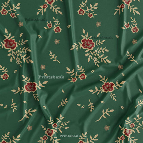 Emrald Green Floral Digital Printed Fabric Manufacturer In India