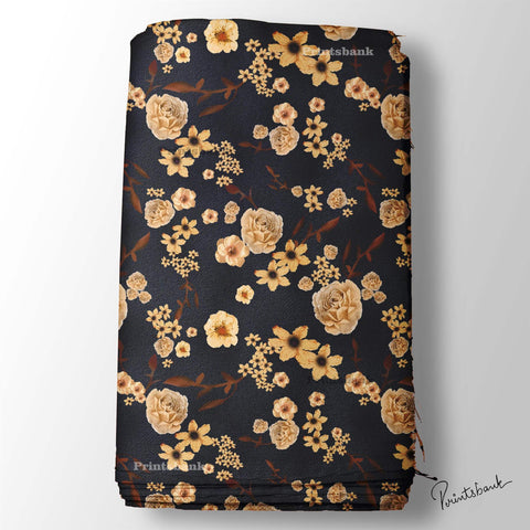 Black Floral Printed Fabric Manufacturer Wholesale Market