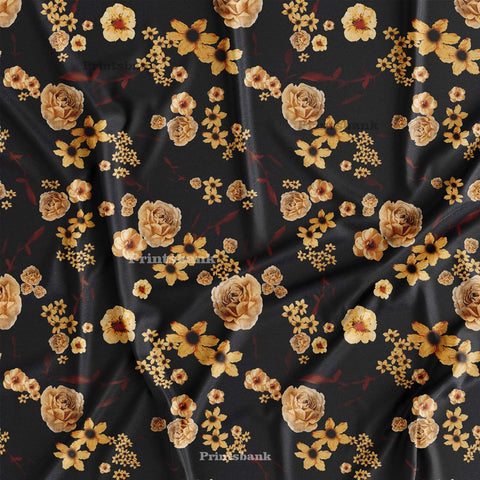 Black Floral Printed Fabric Manufacturer Wholesale Market