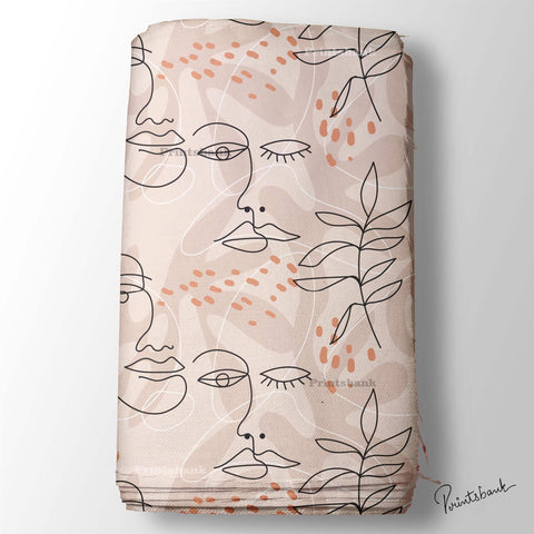 Face printed abstract fabric for garment