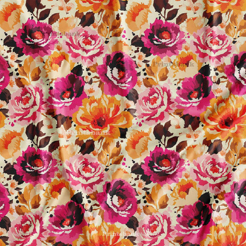 Designer Big Floral Digital Printed Fabric Manufacturer India