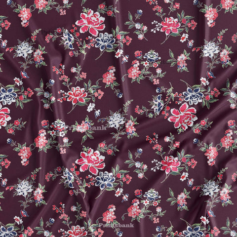 Wine Floral Digital Printed Wholesale Fabric Online India