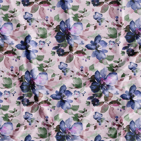 Lavender Floral Digital Printed Fabric Wholesale Supplier