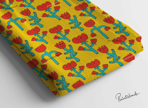 Sale! Quirky funky Cotton fabric Cloth